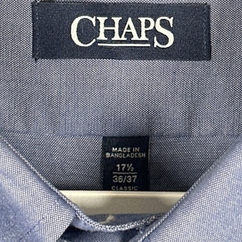 CHAPS Mens Classic Fit Non Iron Long Sleeve Button Down Dress‎ Shirt XL - Picture 7 of 8